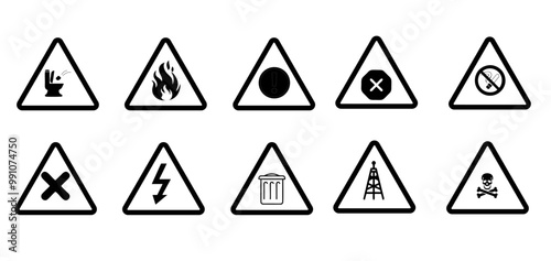 warning signs set. Exclamation marks'. vector