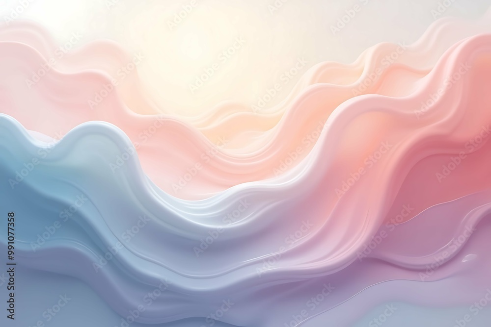Abstract Fluid Shapes in Light Pastel Colors Blending Smoothly, Creating a Soothing Visual Rhythm Ideal for Meditation and Wellness Themes. Abstract Fluid Shapes in Light Pastel Colors Blending Smoothly, Creating a Soothing Visual Rhythm Ideal for Meditation and Wellness Themes.