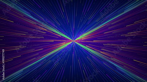An endless stream of lines. such as cyber technology connections. neon lines abstract background