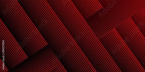 Red and black vector abstract tech futuristic modern 3D line background