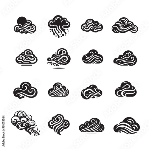 Abstract Fluid Cloud Logos – Set of Vector Silhouettes for Unique Branding