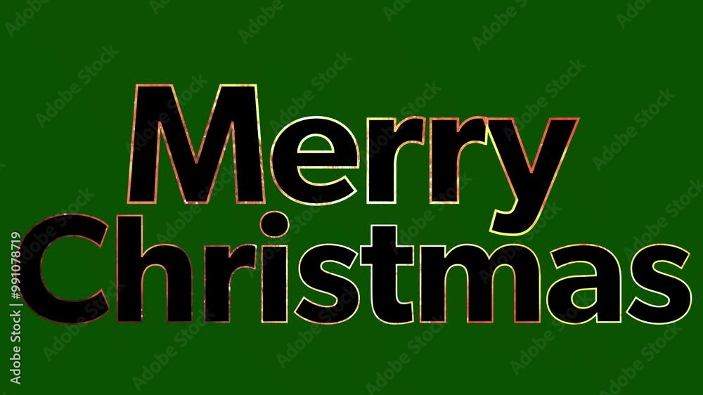 Merry Christmas text animation with a green screen for easy keying. Merry Christmas text animation with a green screen for easy keying.