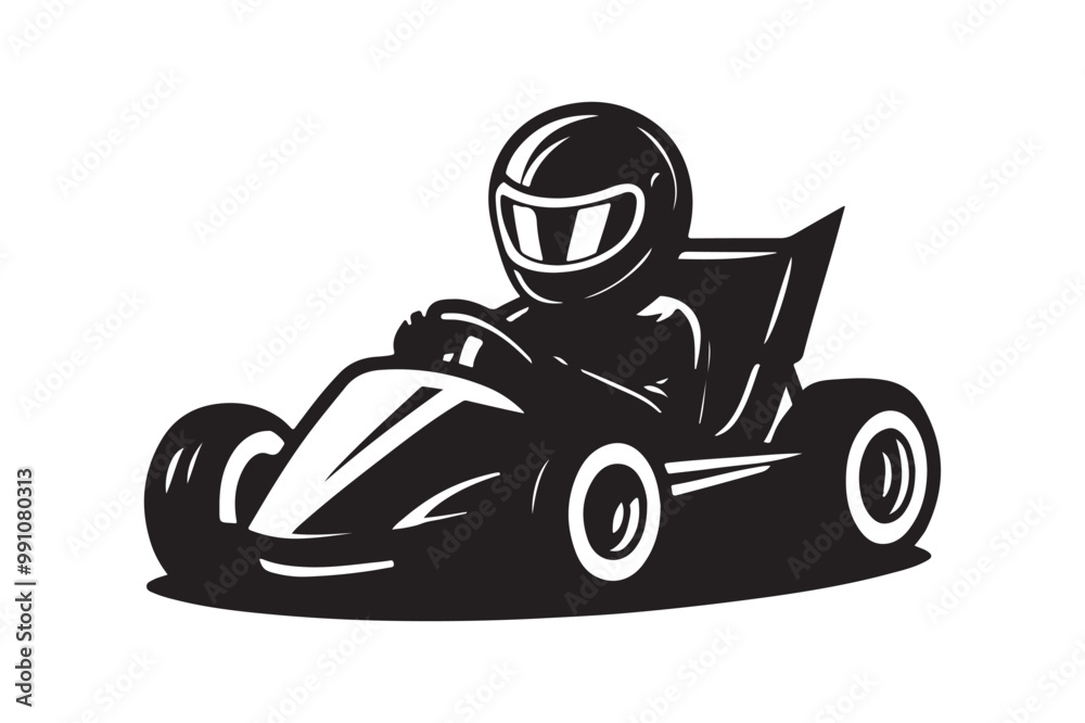 Gokart sport automotive silhouette vector illustration logo. Gokart sport automotive silhouette vector illustration logo.
