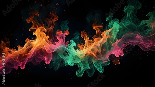 Abstract fire effect on black background