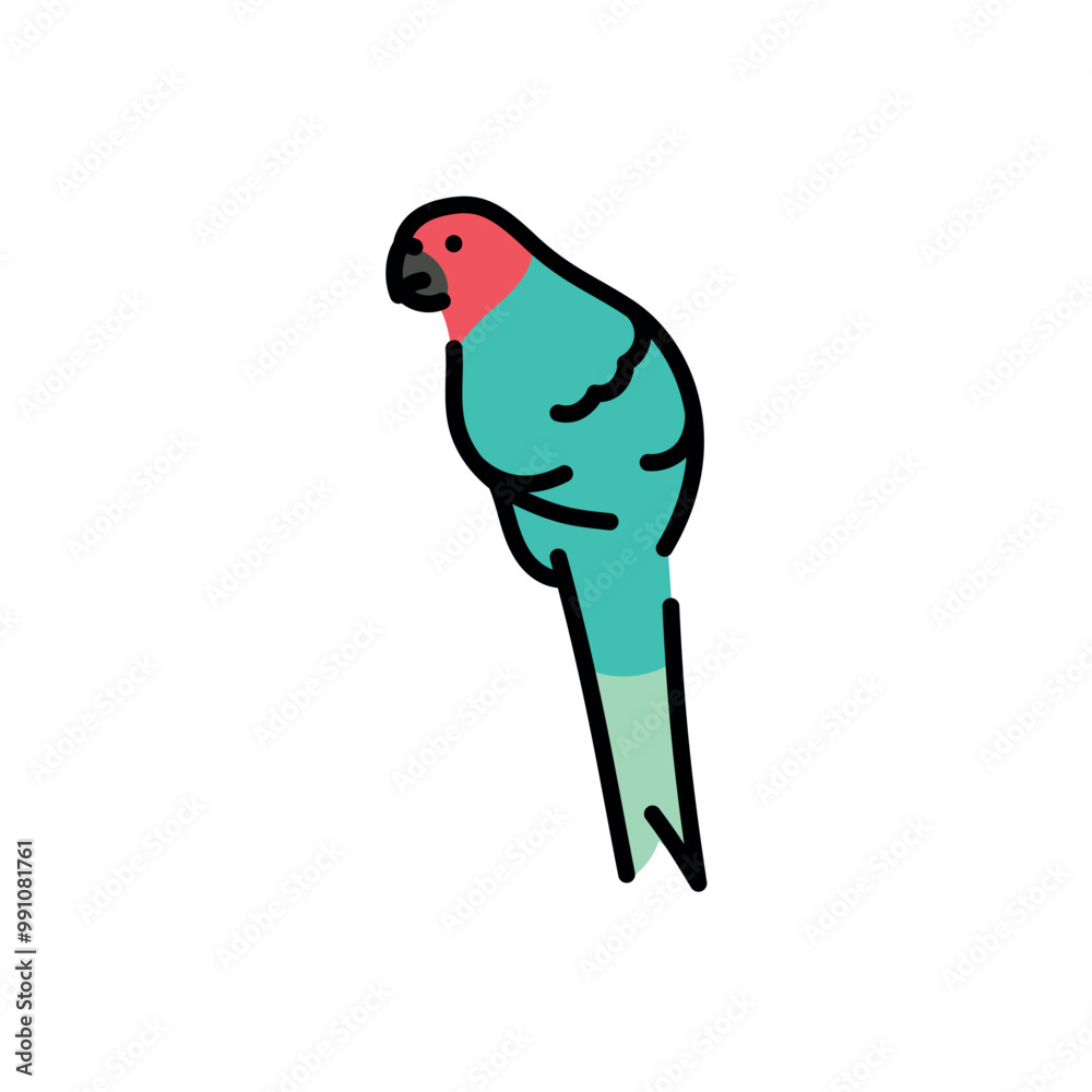 Fototapeta premium Psittacula krameri color icon.