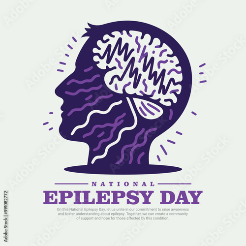 National Epilepsy Day Social media post banner template, background,  neurological health,