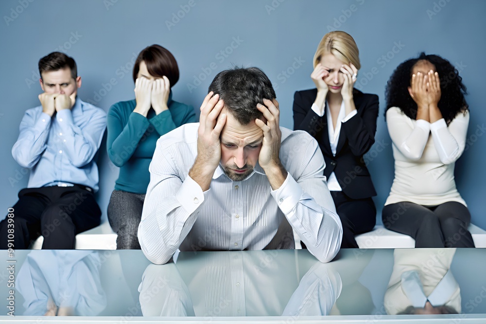 People having stress, depression, anxiety, work load, business People having stress, depression, anxiety, work load, business