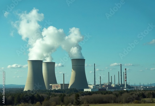 Industrial Power Plant with Steam Emissions