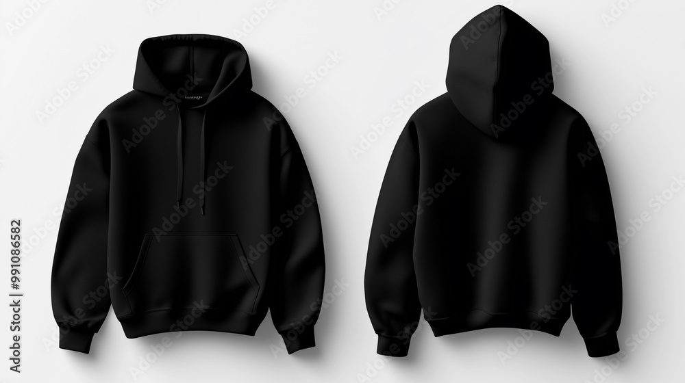 black hoodie mockup front and back view on white background black hoodie mockup front and back view on white background