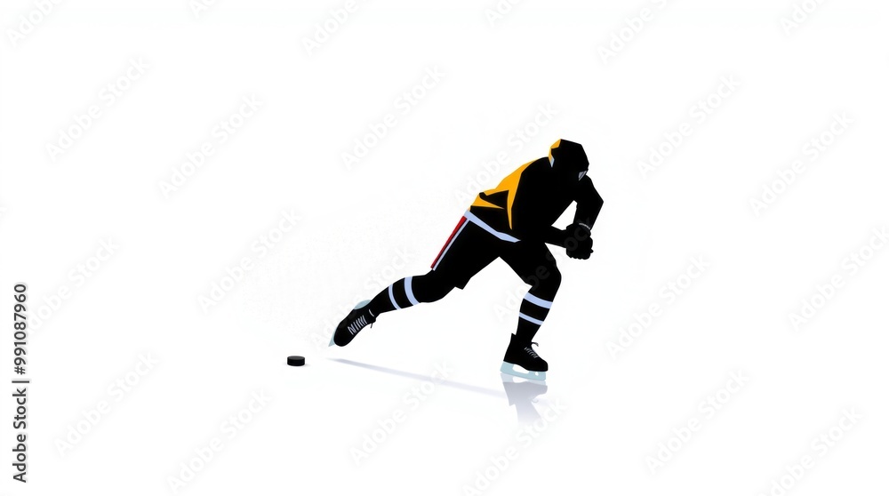 Ice hockey player hitting puck hockey player on ice sport concept isolated low polygonal illustration sports Illustration Ice hockey player hitting puck hockey player on ice sport concept isolated low polygonal illustration sports Illustration