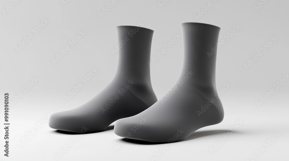 gray socks mockup on white background gray socks mockup on white background