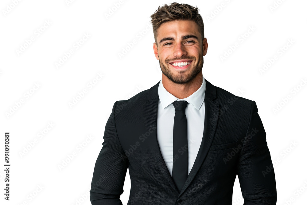 A man in a suit and tie is smiling A man in a suit and tie is smiling