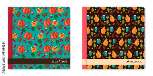 Notepad Front Cover Design with Nature Elements