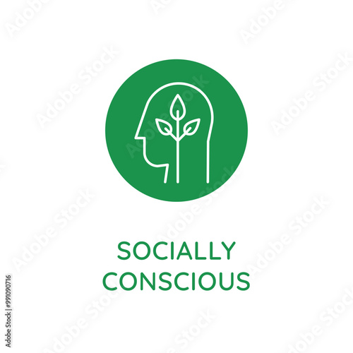 Vector line design element, badge and icon for food and cosmetics packaging in mono linear style - socially conscious 