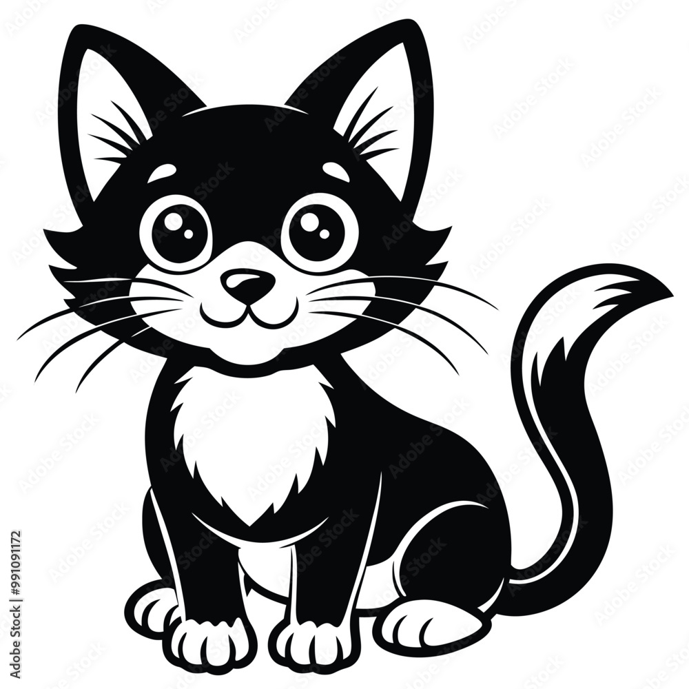 cartoon cat vector illustration. cartoon cat vector illustration.