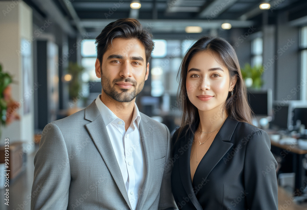 A portrait headshot photo of a two friendly professional CEO executive business workers colleagues engaged in professional conversation A portrait headshot photo of a two friendly professional CEO executive business workers colleagues engaged in professional conversation