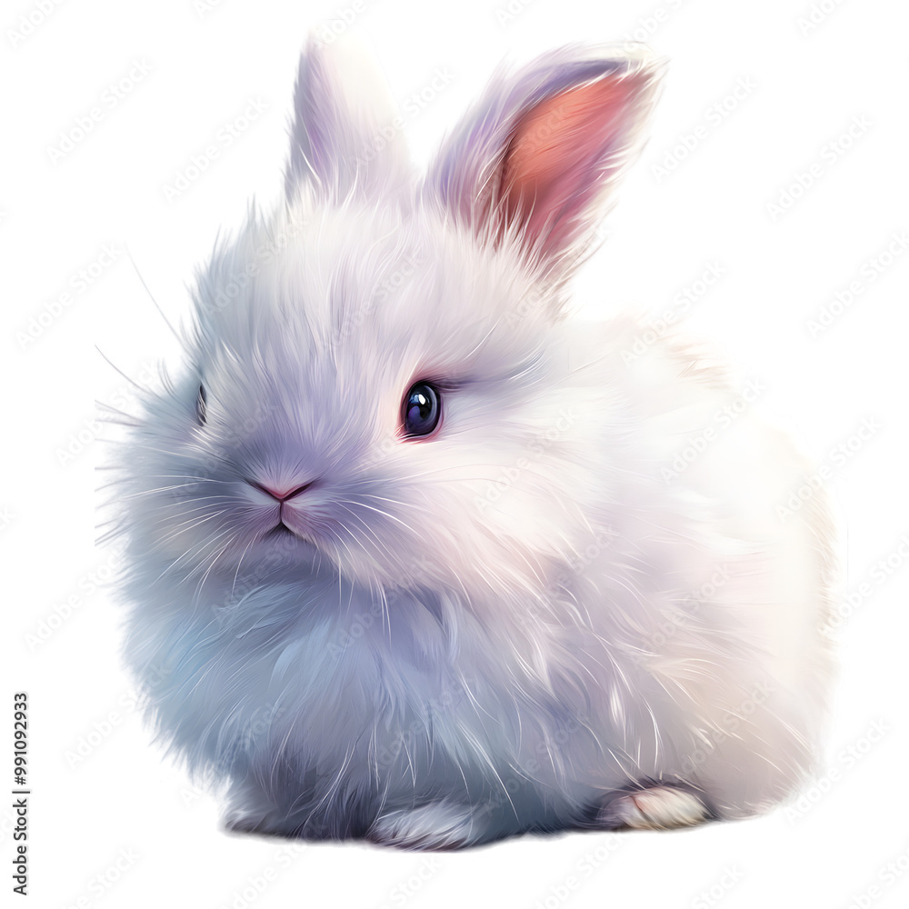 Adorable Fluffy Bunny in Digital Art Style Adorable Fluffy Bunny in Digital Art Style