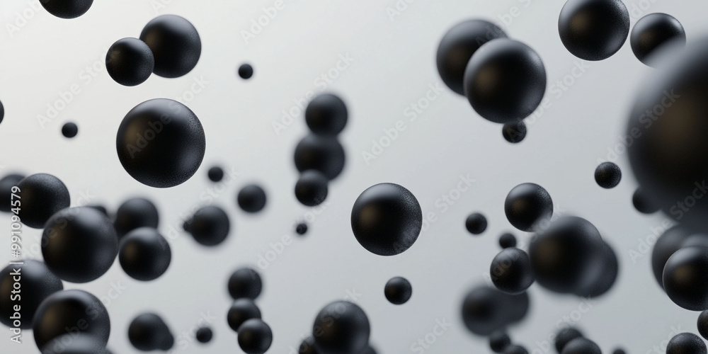 Black mate balls drops fall in free flight Black mate balls drops fall in free flight