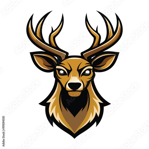 deer head logo silhouette vector illustration.