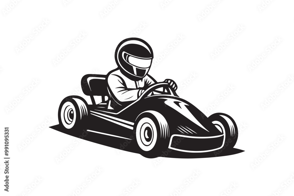 Gokart sport automotive silhouette vector illustration logo. Gokart sport automotive silhouette vector illustration logo.