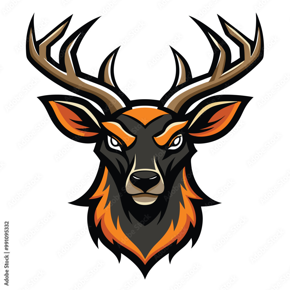deer head silhouette vector illustration. deer head silhouette vector illustration.