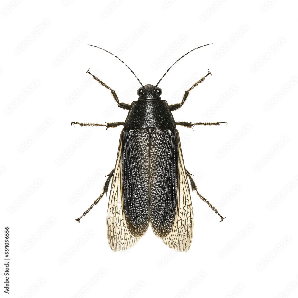 Black and White Winged Insect Close Up Black and White Winged Insect Close Up