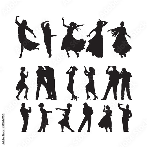 dancer vector silhouette	
