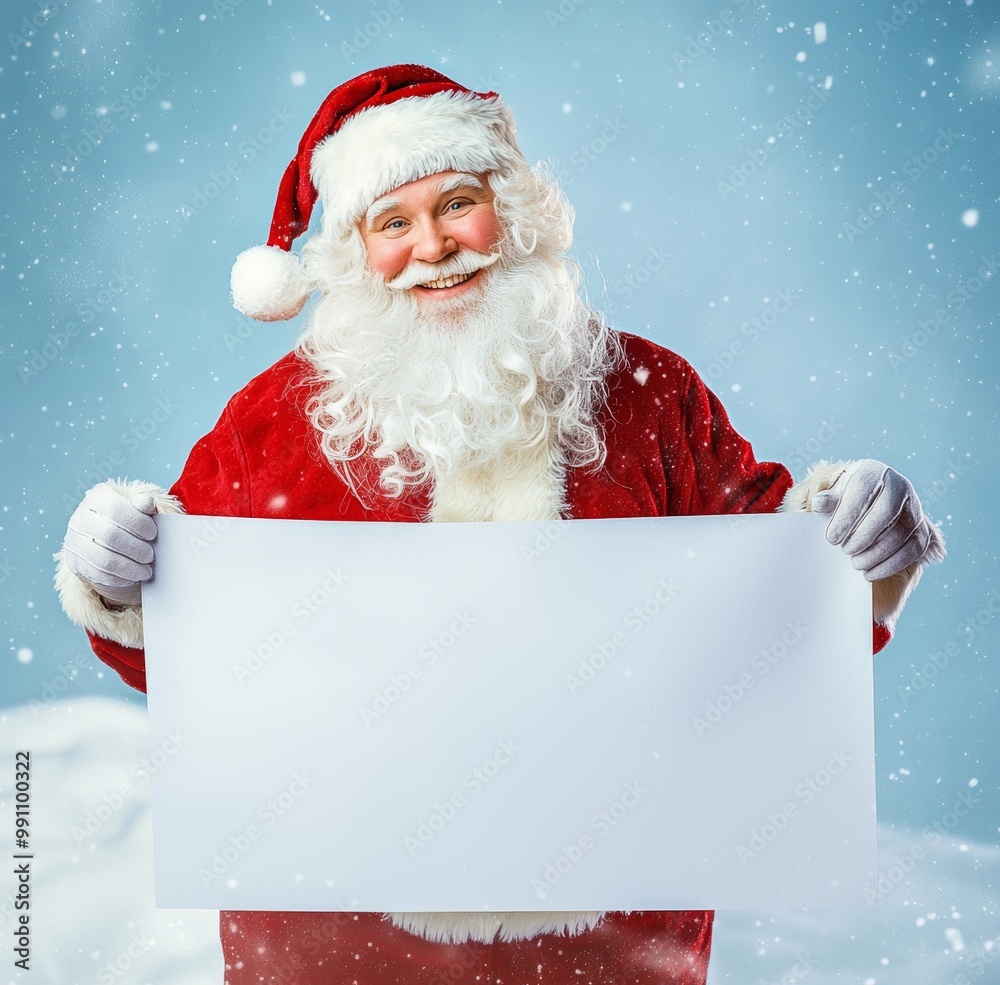 Background with copy space for an advertisement banner with Santa Claus holding it Background with copy space for an advertisement banner with Santa Claus holding it