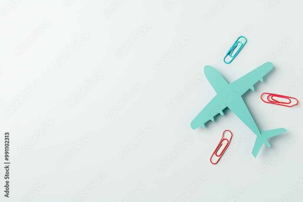 This business concept for stacked paper clips with green plane paper clips points to another direction as a team leadership strategy This business concept for stacked paper clips with green plane paper clips points to another direction as a team leadership strategy