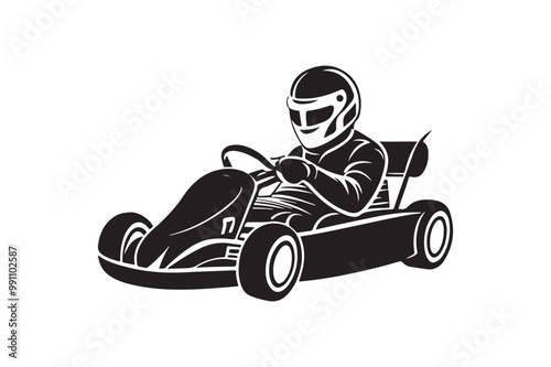 Wallpaper Mural Gokart sport automotive silhouette vector illustration logo. Torontodigital.ca