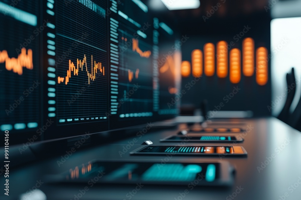 Close-up of financial data displayed on modern screens and devices. Close-up of financial data displayed on modern screens and devices.