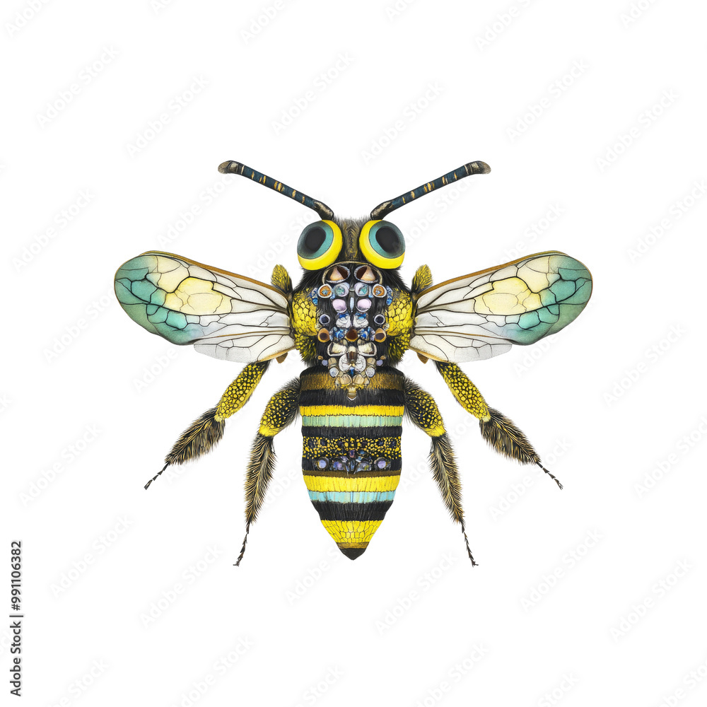 Abstract Bee with Colorful Patterns Abstract Bee with Colorful Patterns