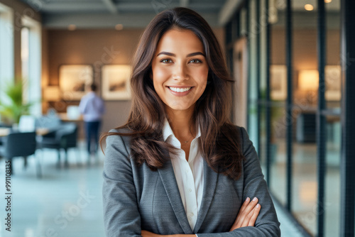 A portrait headshot photo of a friendly professional CEO executive business worker