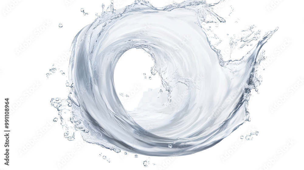 A vibrant blue water splash captured in motion against a clean white background, showcasing fresh bubbles and ripples in a dynamic and abstract way A vibrant blue water splash captured in motion against a clean white background, showcasing fresh bubbles and ripples in a dynamic and abstract way