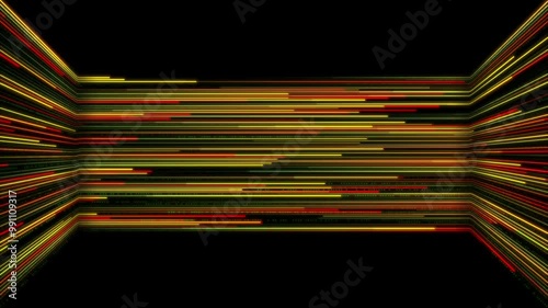 An endless stream of lines. such as cyber technology connections. neon lines abstract background