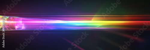 Blurred rainbow refraction overlay effect. Light lens prism effect on transparent background. Holographic reflection, crystal flare leak shadow overlay. Vector abstract illustration 8k