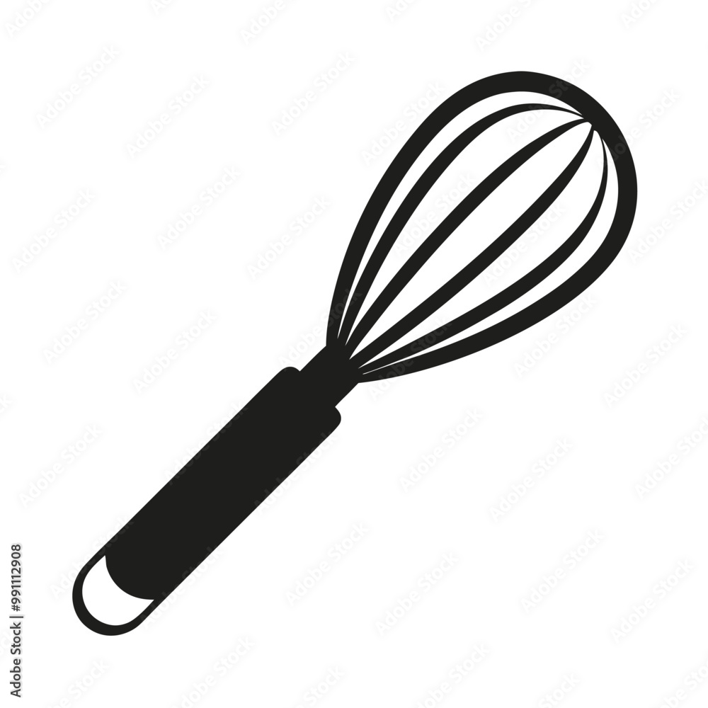 Obraz premium whisk silhouette vector white background.