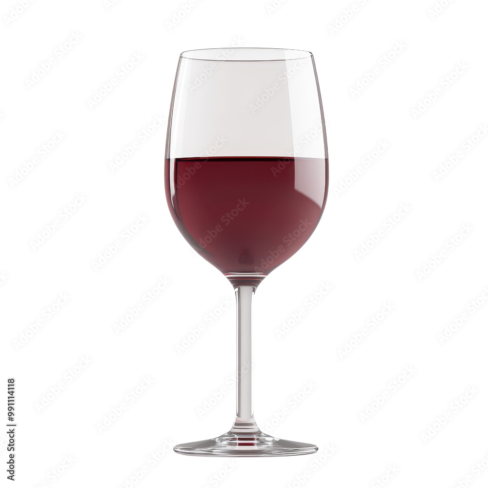 Elegant red wine glass filled with rich, dark red liquid against a clean background, perfect for any sophisticated dining setting., isolated on a transparent background. Elegant red wine glass filled with rich, dark red liquid against a clean background, perfect for any sophisticated dining setting., isolated on a transparent background.