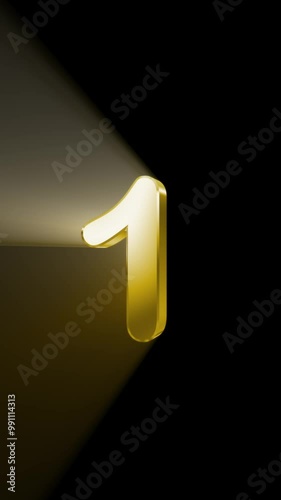 New Year countdown motion graphic for 2025. with vertical light ray animations and elegant golden 3D text, this eye-catching animation is perfect for enhancing your social media celebrations