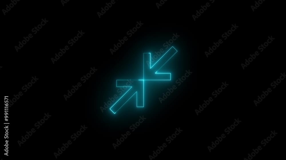 Neon chrome back to window icon glowing black background animation Neon chrome back to window icon glowing black background animation
