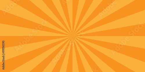 Vector abstract orange sun rays and sunburst backdrop background. seamless retro vintage burst sunrise sunbeam element spiral striped illustration sunray template wallpaper design.