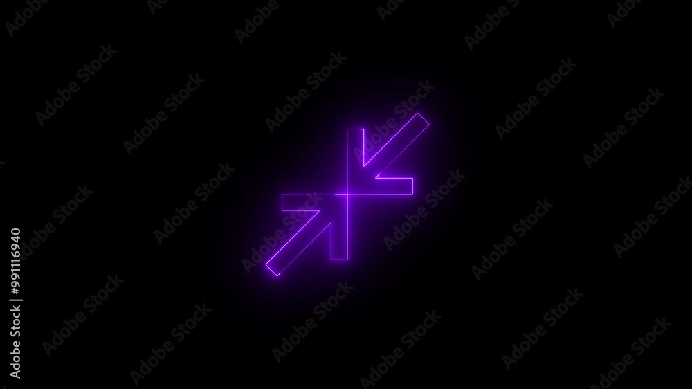 Neon chrome back to window icon glowing black background animation Neon chrome back to window icon glowing black background animation