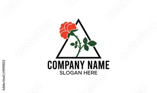 rose logo, rose logo design, minimal rose logo, modern logo,  minimalist rose flower logo design, flower logo design, Red rose logo, vector rose logo