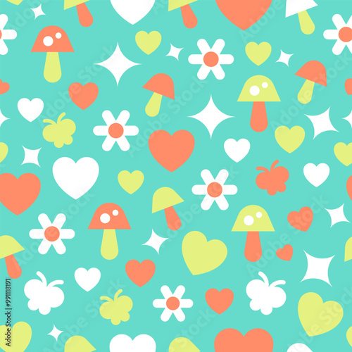 Groove pattern in modern style. A composition on a blue background. Bright set of abstract elements. 