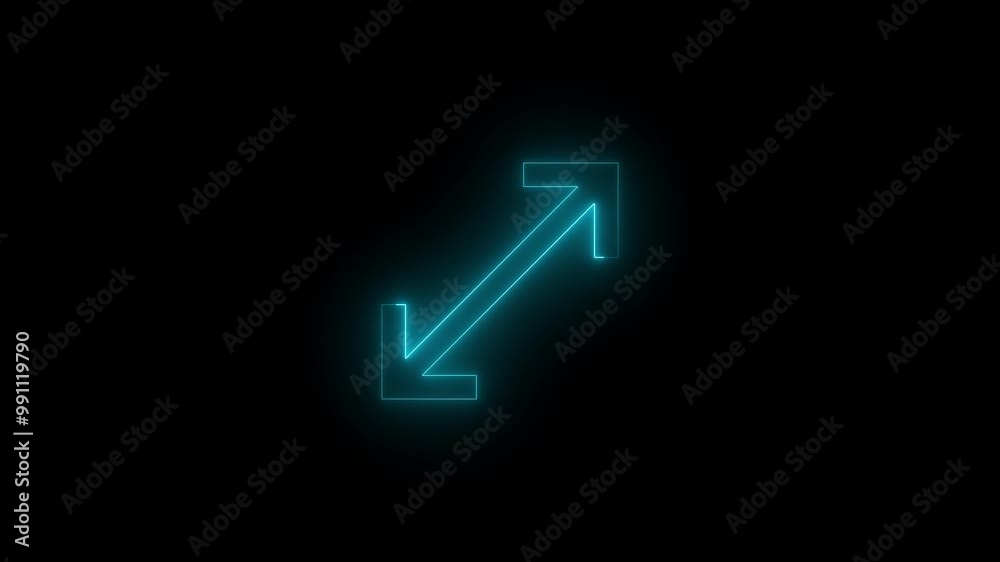 Neon chrome full screen icon glowing black background animation Neon chrome full screen icon glowing black background animation