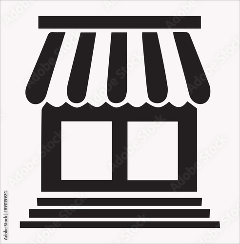 Online shop vector silhouette on a white background