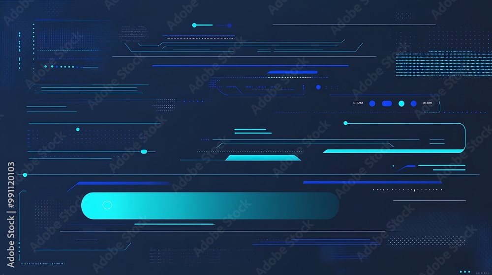 Abstract futuristic digital interface with blue and cyan elements on a dark background. Abstract futuristic digital interface with blue and cyan elements on a dark background.