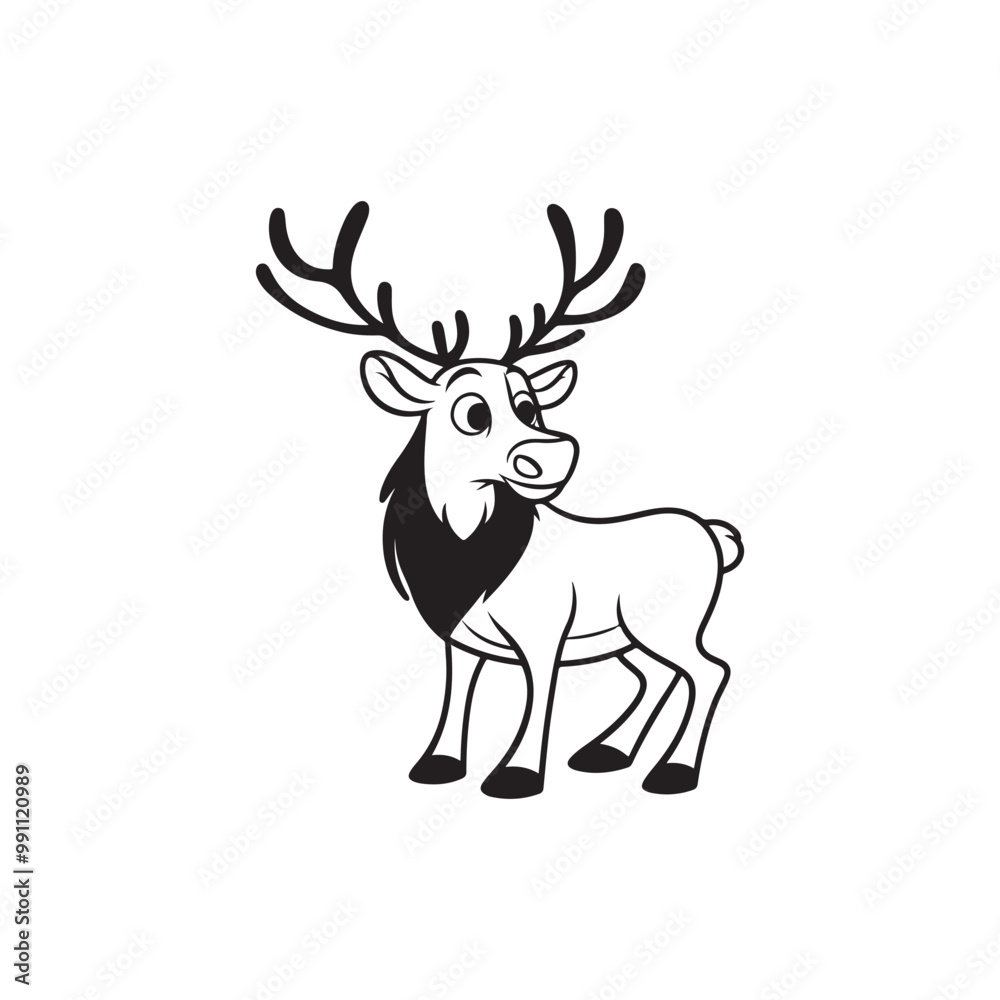 Fototapeta premium Adorable Deer and Baby Alligators - Cute Cartoon Vector.