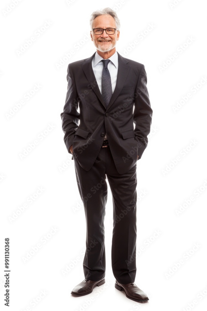 Man In Suit On White. Confident Happy Businessman Portrait in Business Casual Attire Standing Isolated on White Background Man In Suit On White. Confident Happy Businessman Portrait in Business Casual Attire Standing Isolated on White Background