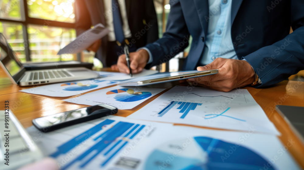 A banking advisor explaining the full spectrum of services offered, focusing on personal finance, business banking, and investment advice. A banking advisor explaining the full spectrum of services offered, focusing on personal finance, business banking, and investment advice.